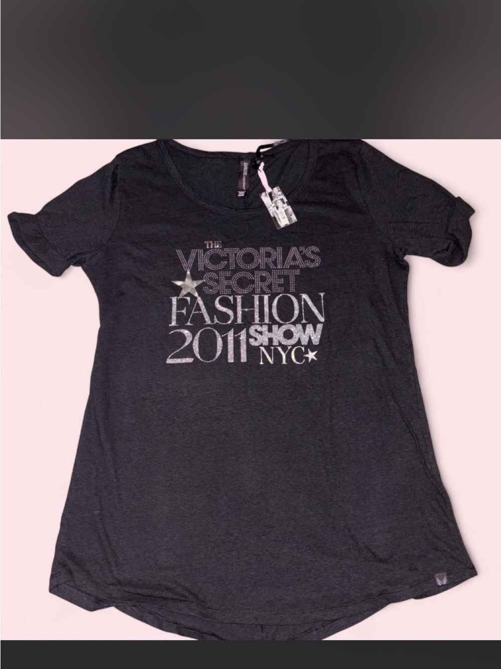 NWT Y2K 2000s Victoria’s Secret Fashion NYC Show Black Glittery Nightgown